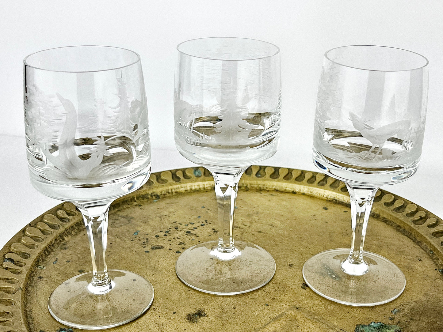 Villeroy & Boch Wildlife Crystal glasses (Germany, 1980s)