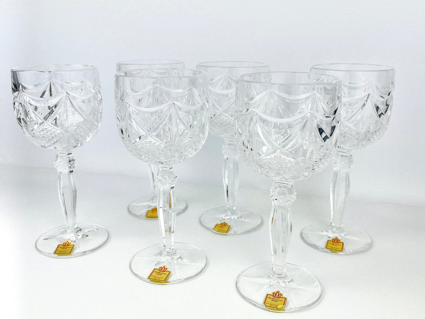Katharinen Hütte crystal wine glasses (Germany, 1960s)
