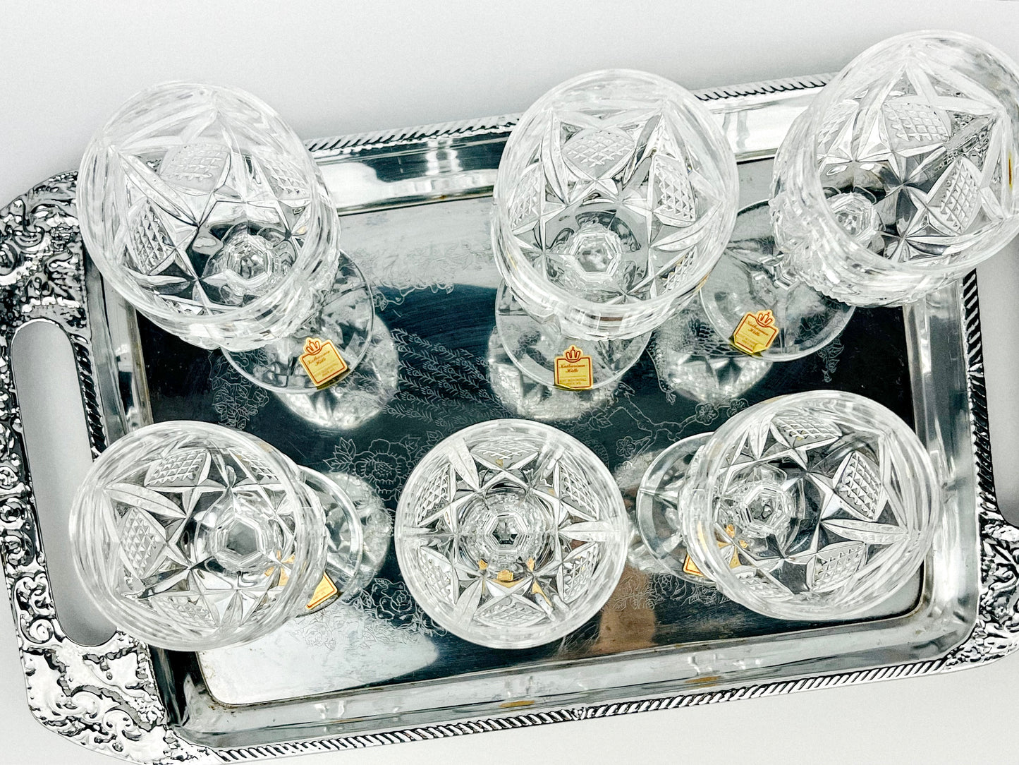 Katharinen Hütte crystal wine glasses (Germany, 1960s)