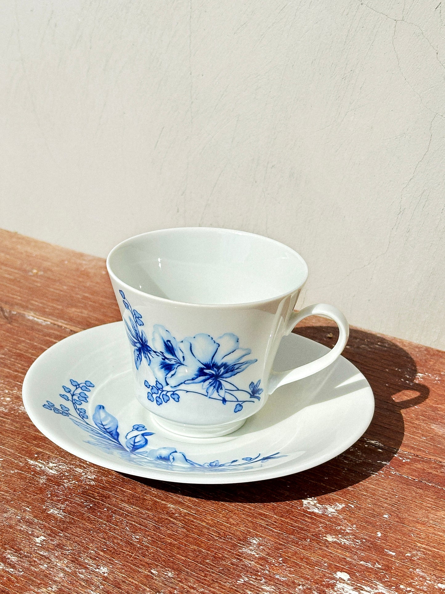 Mid-Century Cobalt Floral Weimar Porzellan Coffee/Tea Set (East Germany, 1960s)