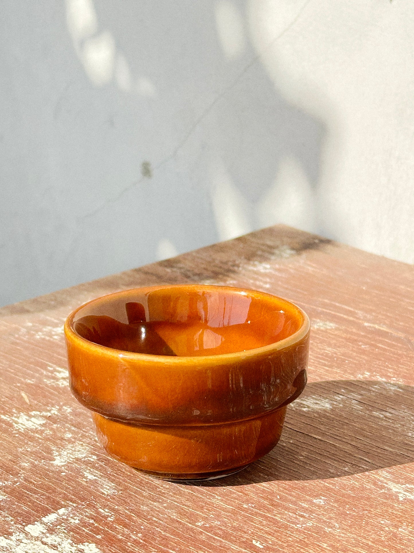Retro Sarreguemines Ceramic Vibrant Burnt Orange Serving Bowls Set of 4 (France, 1970s)