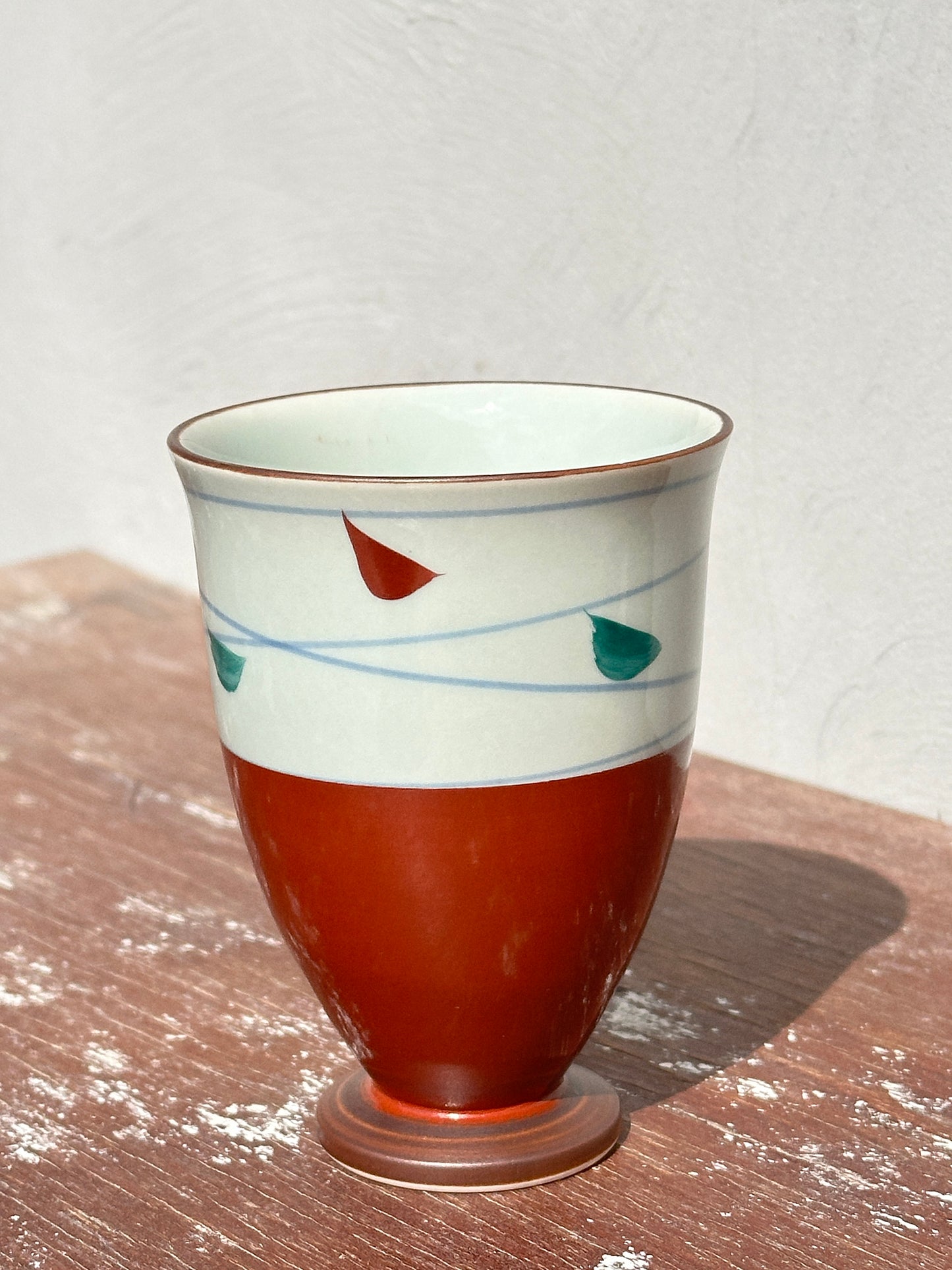 Super Rare Arita Yaki Porcelain Tea Ceremony Footed cups (Japan, 1950s)