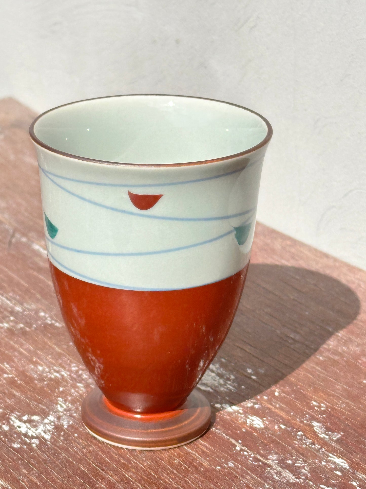 Super Rare Arita Yaki Porcelain Tea Ceremony Footed cups (Japan, 1950s)