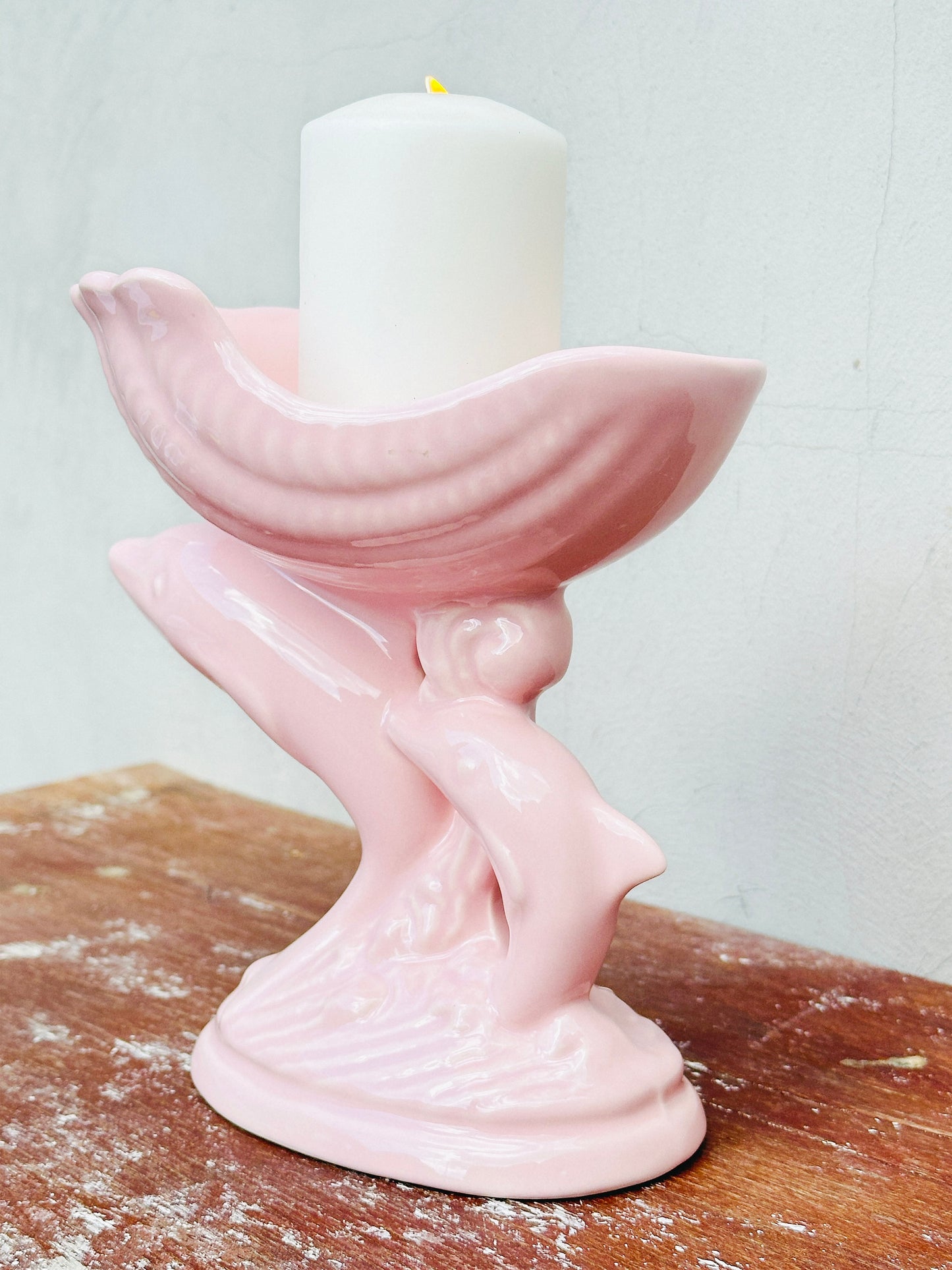 Rare Collectible Dolphin & Shell Ceramic Pedestal Dish (UK, 1960s)