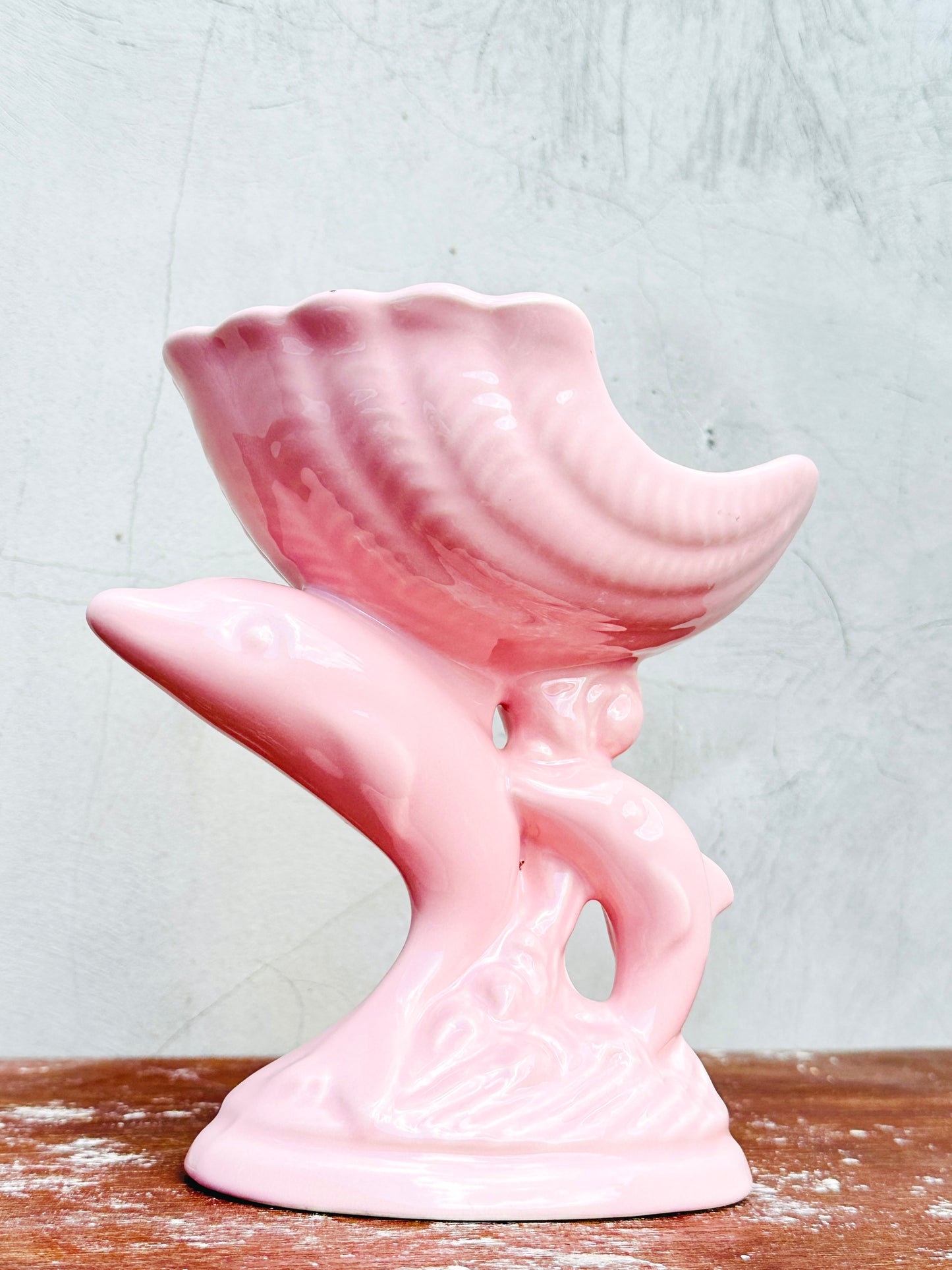 Rare Collectible Dolphin & Shell Ceramic Pedestal Dish (UK, 1960s)