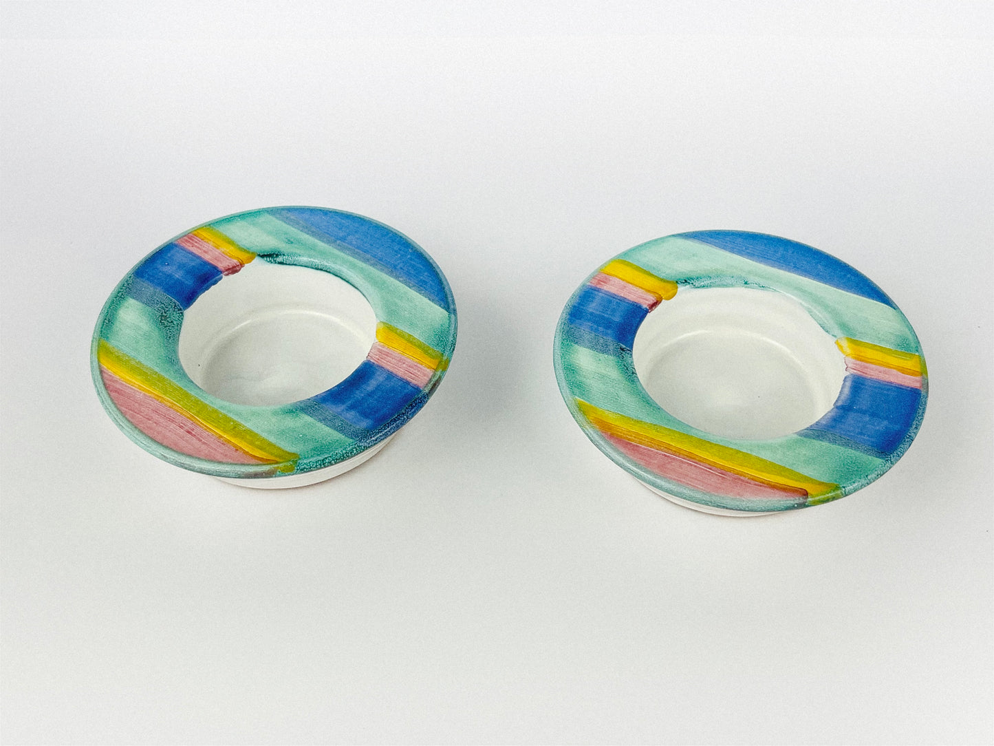 Rare Bangholm Keramik set of candle holders (Denmark, 1960s)