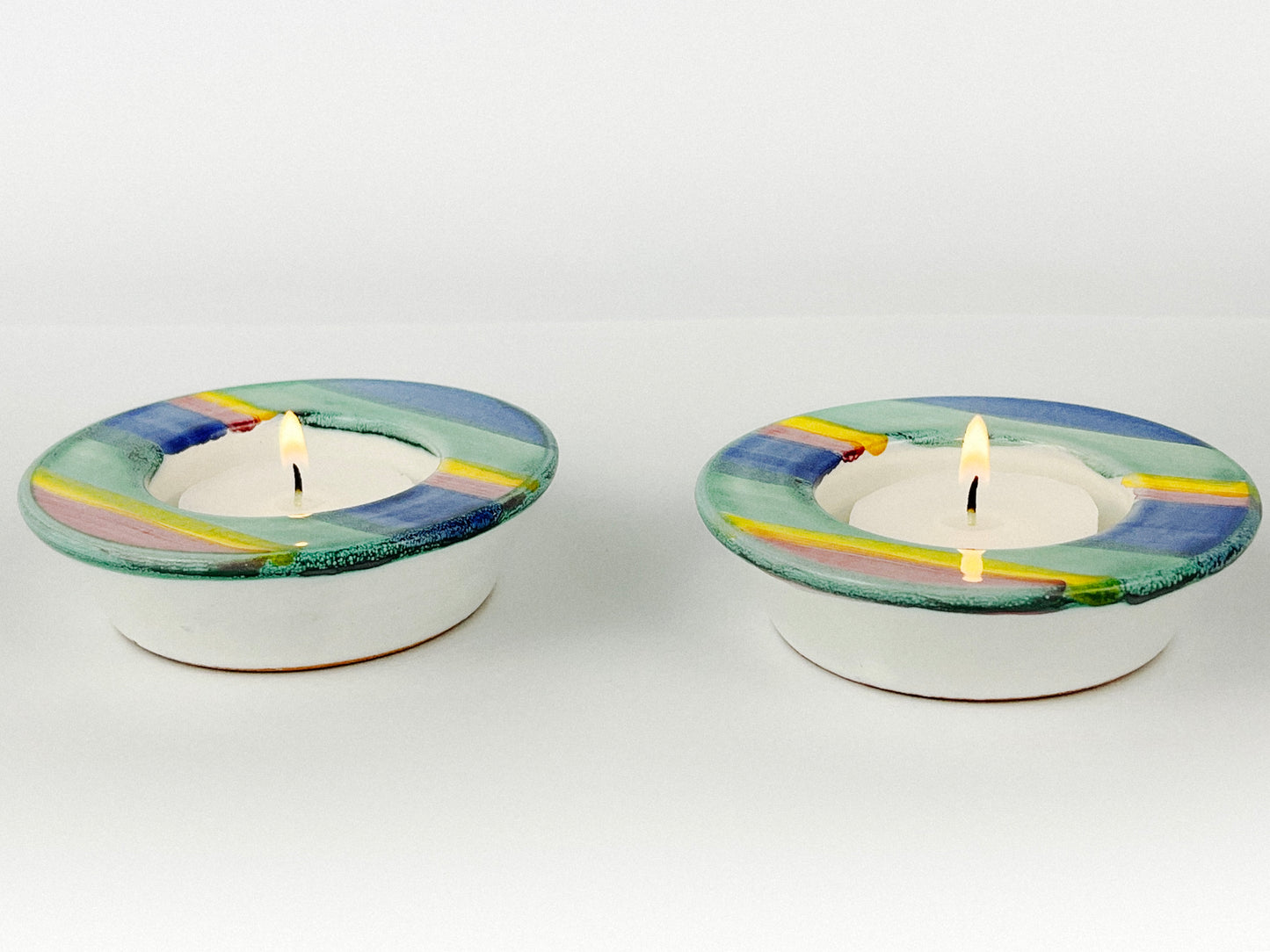 Rare Bangholm Keramik set of candle holders (Denmark, 1960s)