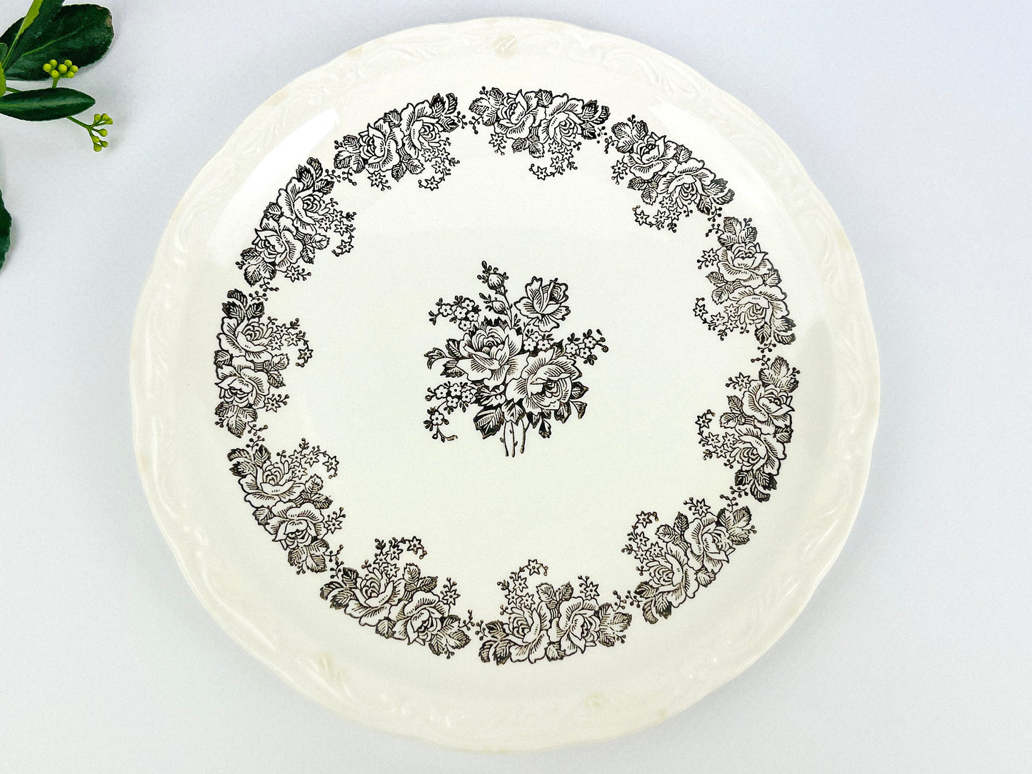 Rare Antique Digoin Sarreguemines plates part of the Clovis Collection (France, early 1940s)