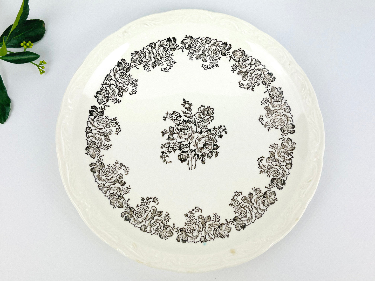 Rare Antique Digoin Sarreguemines plates part of the Clovis Collection (France, early 1940s)