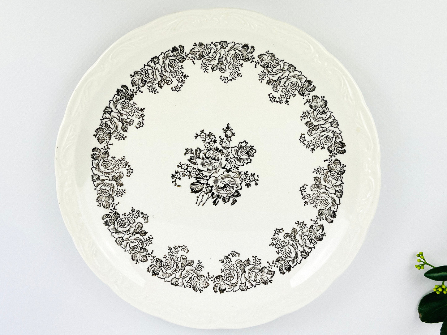 Rare Antique Digoin Sarreguemines plates part of the Clovis Collection (France, early 1940s)
