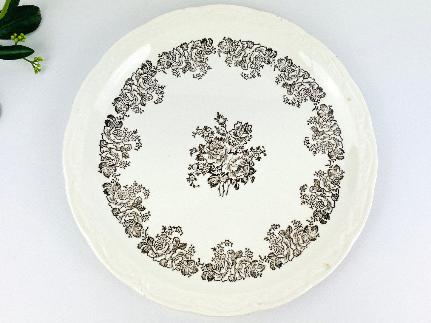 Rare Antique Digoin Sarreguemines plates part of the Clovis Collection (France, early 1940s)