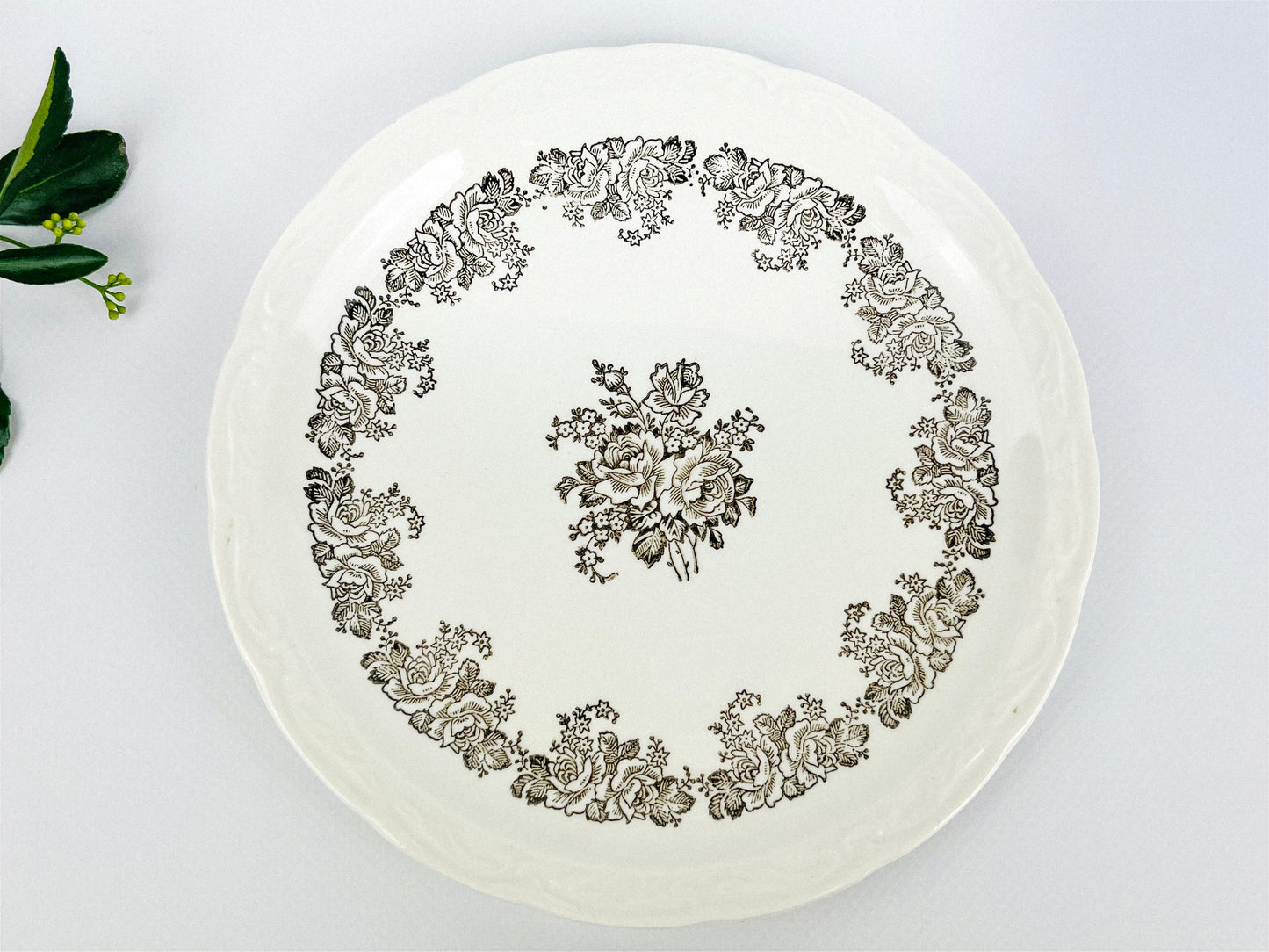 Rare Antique Digoin Sarreguemines plates part of the Clovis Collection (France, early 1940s)