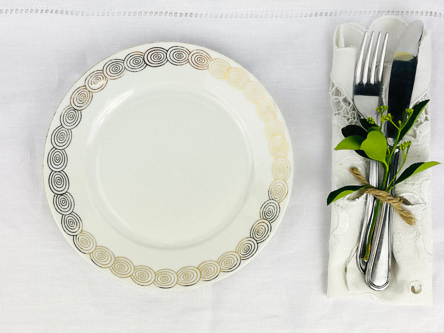 Rare Antique Art Deco Mitterteich set of 6 porcelain plates (1921-1931)