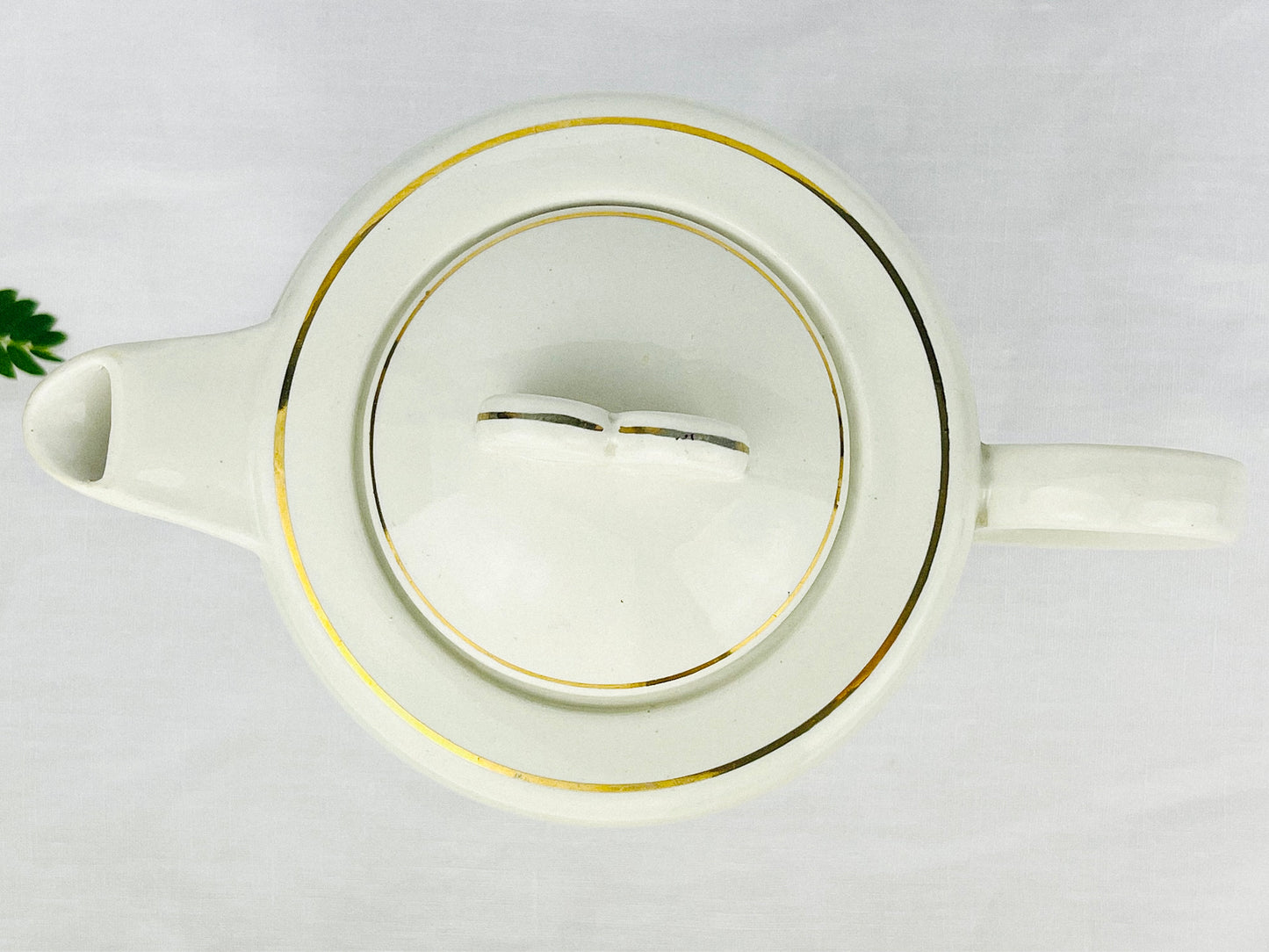 Rare Antique K&G Luneville-Badonviller demi-porcelaine teapot (France - 1920s)