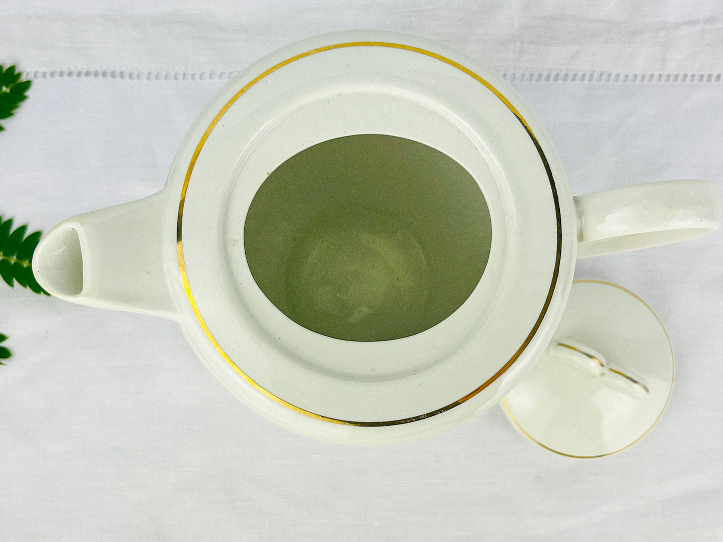 Rare Antique K&G Luneville-Badonviller demi-porcelaine teapot (France - 1920s)