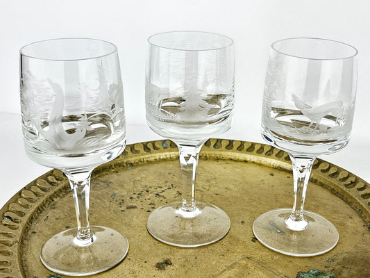 Villeroy & Boch Wildlife Crystal glasses (Germany, 1980s)