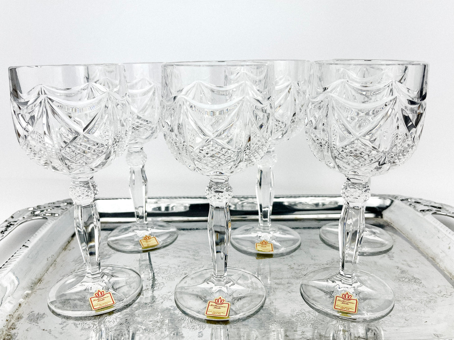 Katharinen Hütte crystal wine glasses (Germany, 1960s)
