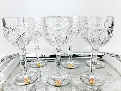 Katharinen Hütte crystal wine glasses (Germany, 1960s)