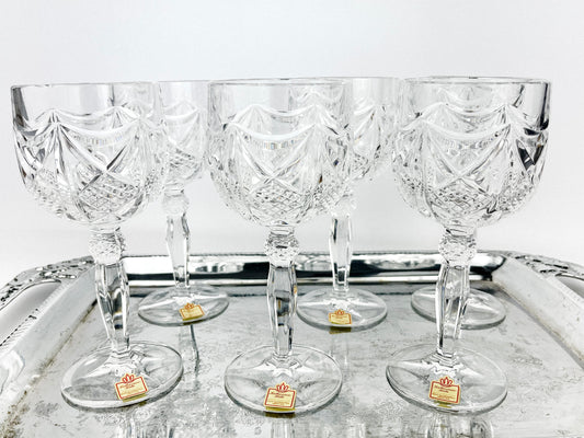 Katharinen Hütte crystal wine glasses (Germany, 1960s)