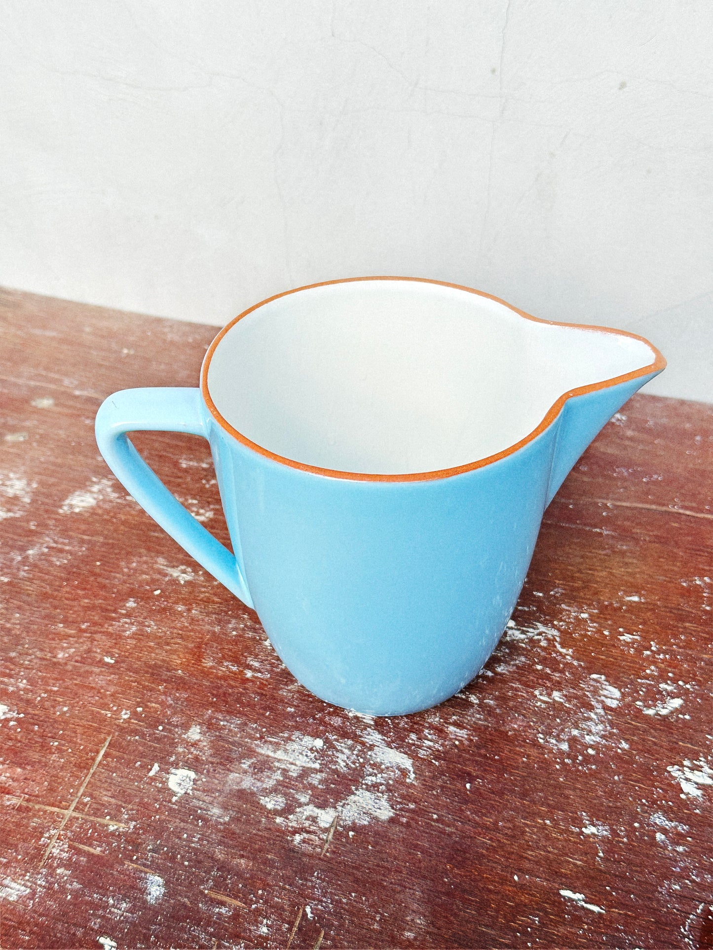 Studio Pottery Danish Blå Himmel/Terracotta Glazed Earthenware Jug (Denmark, 1990s)