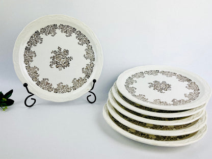 Rare Antique Digoin Sarreguemines plates part of the Clovis Collection (France, early 1940s)