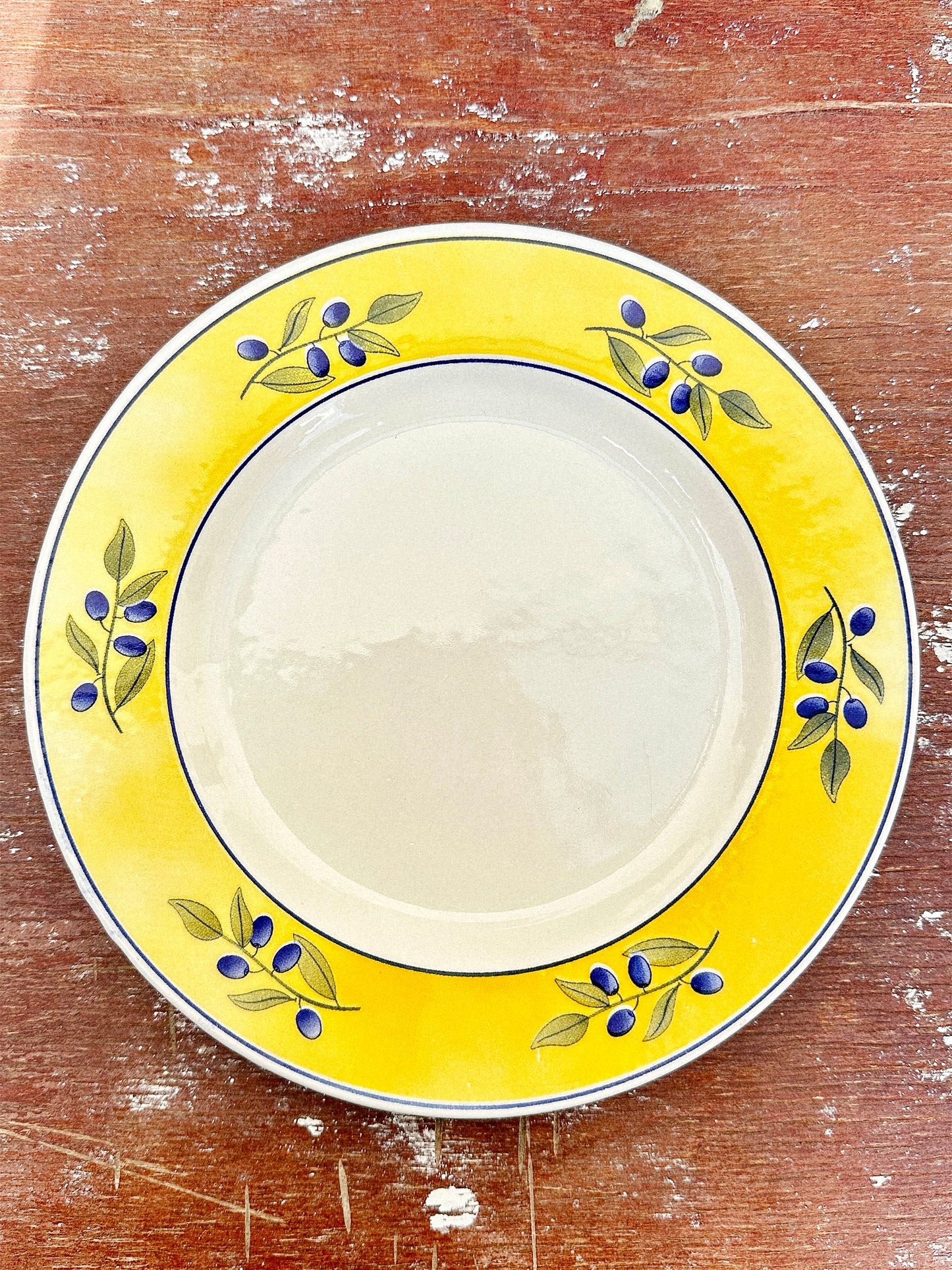 Ceraminter Italy Olive Plates & Vista Alegre Portugal Candlestick Holder  (Italy & Portugal, 1980s)