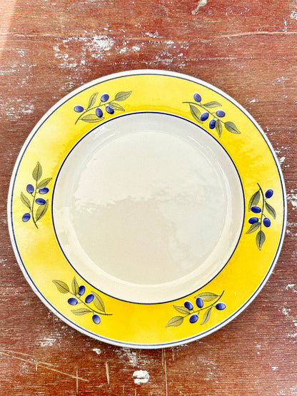 Ceraminter Italy Olive Plates & Vista Alegre Portugal Candlestick Holder  (Italy & Portugal, 1980s)