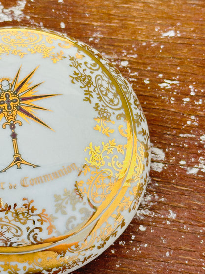Rare Limoges Porcelain Keepsake/Communion Box/Bonbonniére ( 1960s, France)
