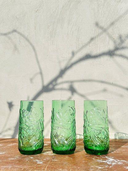 Libbey Glassware Green Glasses/Vases (Ohio, 1970s)