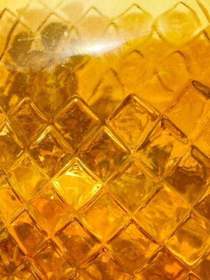 Mid-Century Italian Enesco Amber Diamond Cut Carafe/Pitcher/Vase (Italy, 1960s)