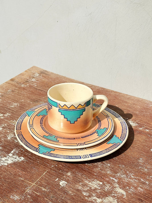 Rare Waechtersbach Indian Summer Collection Breakfast Trio (Germany, 1960s)