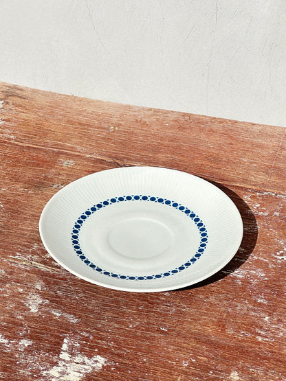 Op Art Mid-Century Winterling Marktleuthen Bavaria Navy Blue Dots Pattern 18-Pieces Set (Germany, 1950s)