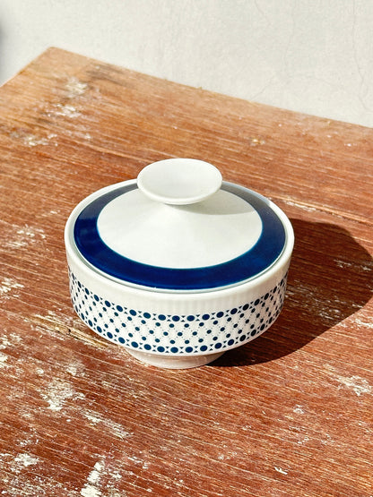 Op Art Mid-Century Winterling Marktleuthen Bavaria Navy Blue Dots Pattern 18-Pieces Set (Germany, 1950s)