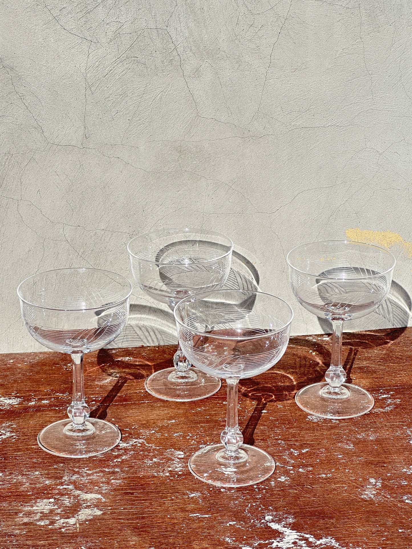 Rare Vintage Crystal Villeroy & Boch Bel Canto Collection Coupe Champagne Glasses (Germany, 1986 - 1989)