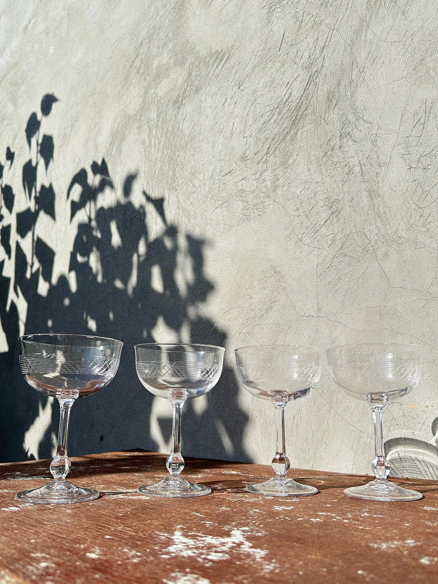 Rare Vintage Crystal Villeroy & Boch Bel Canto Collection Coupe Champagne Glasses (Germany, 1986 - 1989)