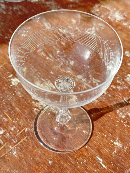 Rare Vintage Crystal Villeroy & Boch Bel Canto Collection Coupe Champagne Glasses (Germany, 1986 - 1989)