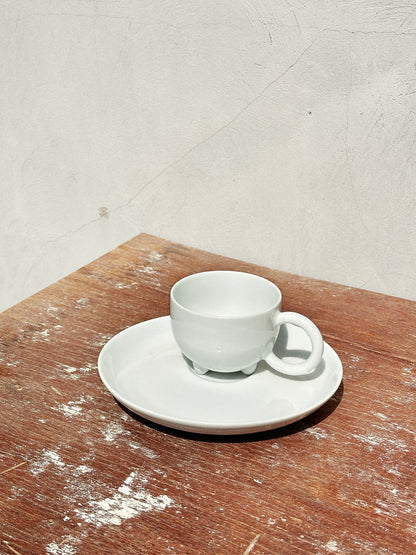 Rare Matteo Thun Postmodern Memphis Group porcelain set, part of the Fantasia Mocca Collection (1985)
