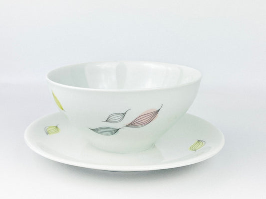Mid-century Thomas (Rosenthal) gravy/sauce bowl with attached underplate (1960s)