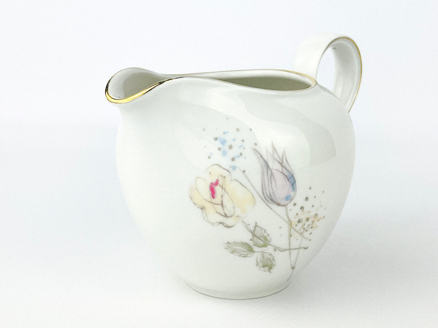 Rose pattern porcelain creamer Heinrich & Co., Anmut Collection (1950s)