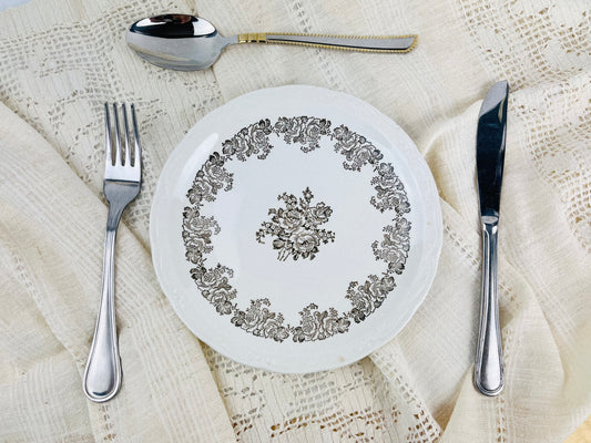 Rare Antique Digoin Sarreguemines plates part of the Clovis Collection (France, early 1940s)