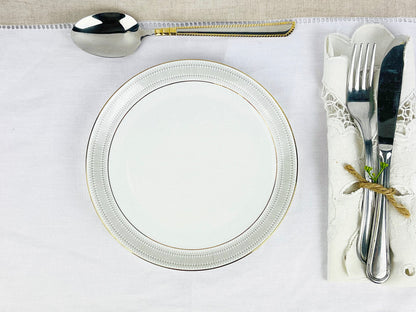 Mid-Century Eschenbach porcelain plates with Colloidal Gold x Art Deco inspired design (1950s)