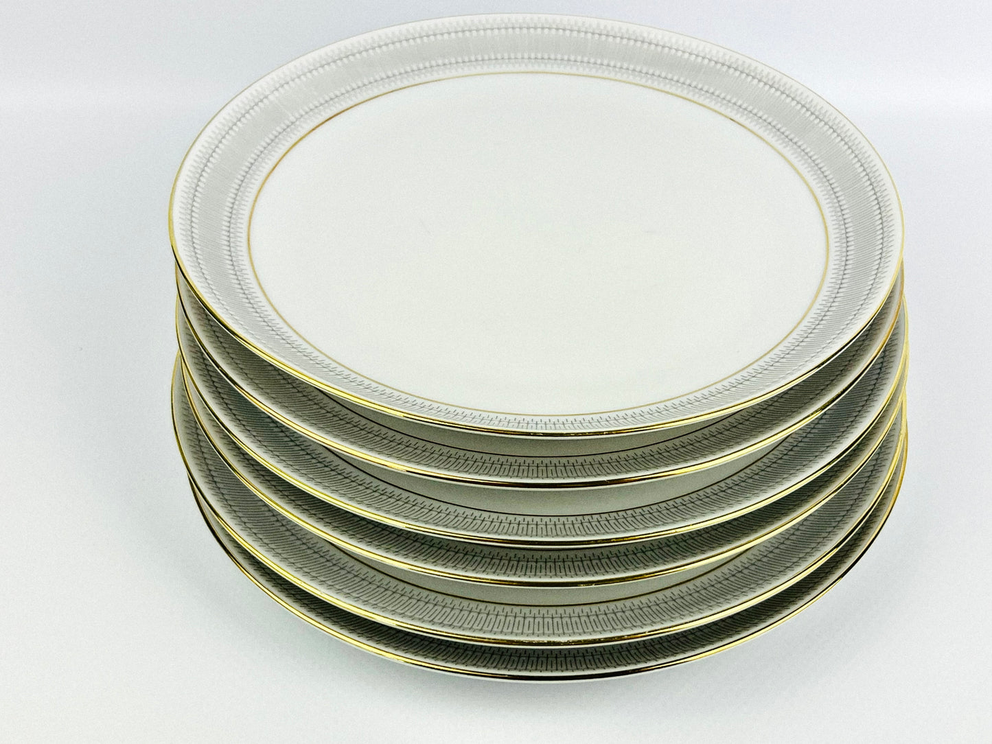 Mid-Century Eschenbach porcelain plates with Colloidal Gold x Art Deco inspired design (1950s)