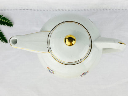 Rare Antique Saint-Amand-les-Eaux opaque-porcelain teapot (France, 1920s)